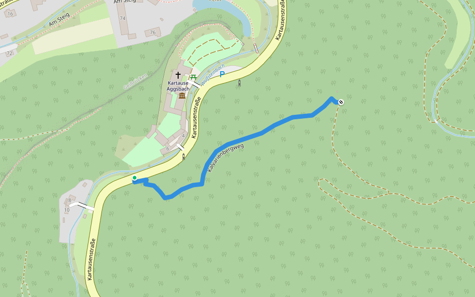 Kalvarienbergweg walking route map in Aggsbach Dorf