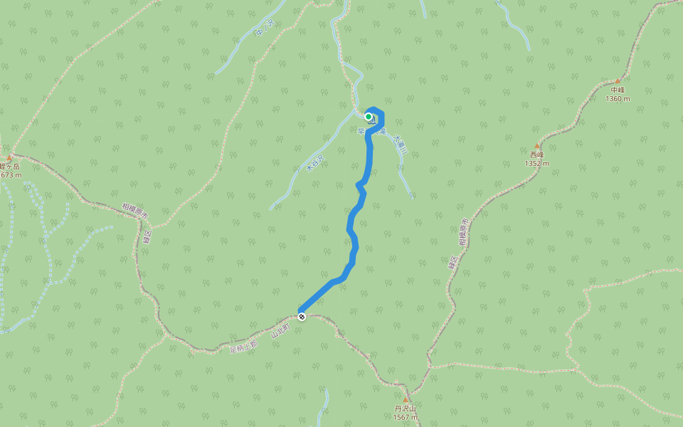 大滝新道 walking route map in Sagamihara