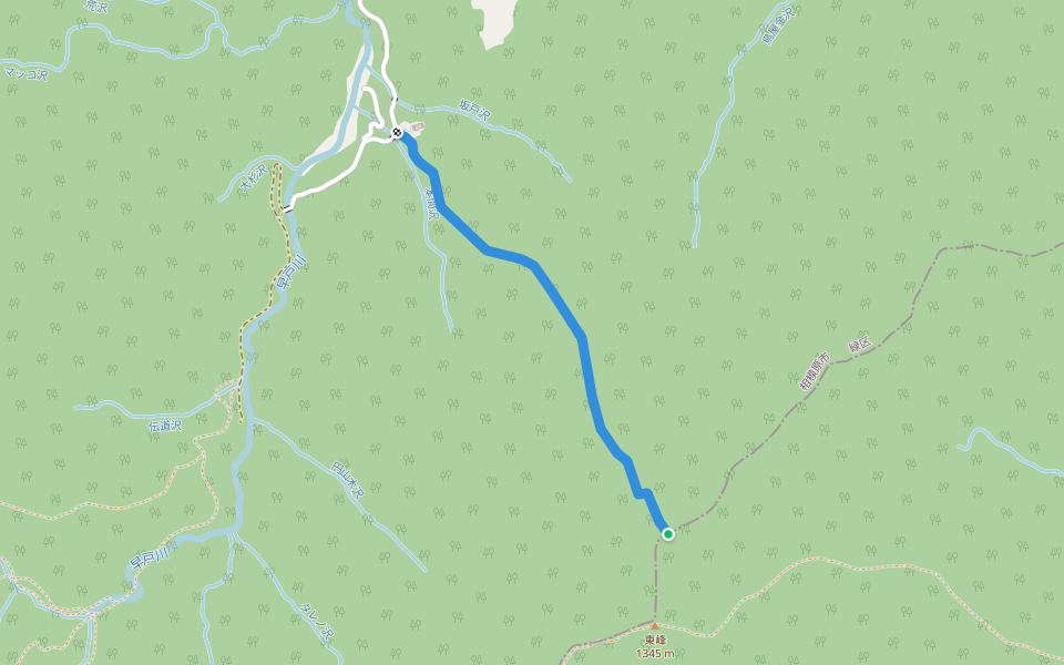 北西尾根 walking route map in Sagamihara