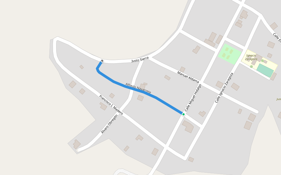 Alfredo Navarrete walking route map in Ojos de Agua