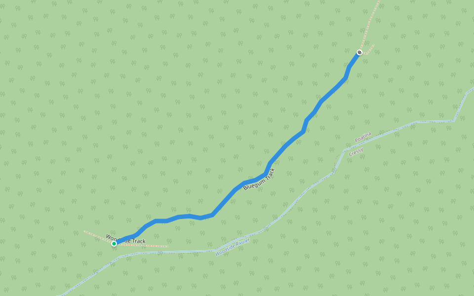 Bluegum Track walking route map in Poatina