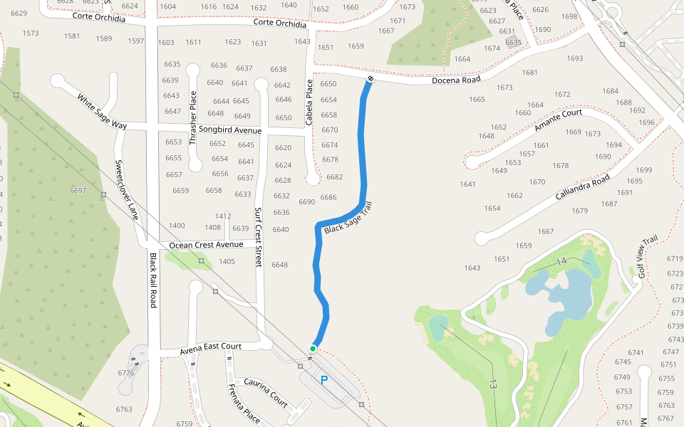 Black Sage Trail walking route map in Carlsbad