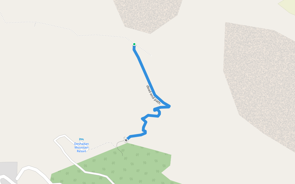 dead end path walking route map in Pallivasal
