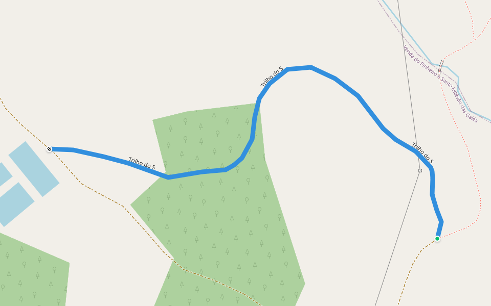 Trilho do S walking route map in Milharado