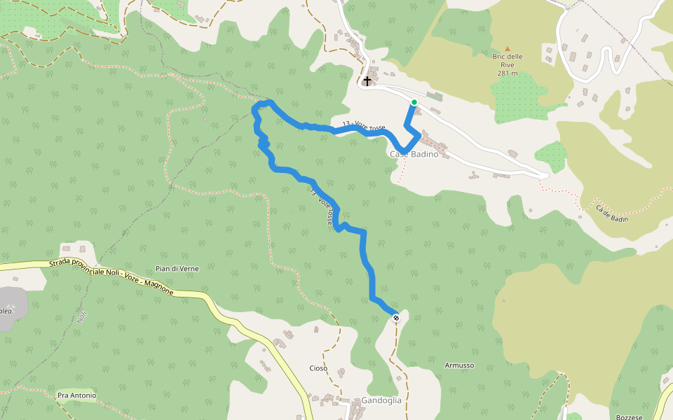 13 - Voze Tosse walking route map in Tosse