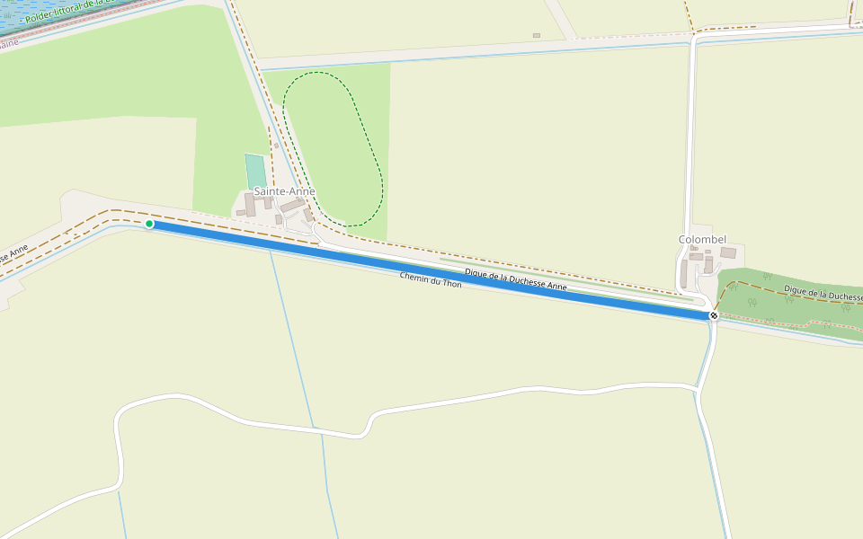 Chemin du Thon walking route map in Saint-Broladre