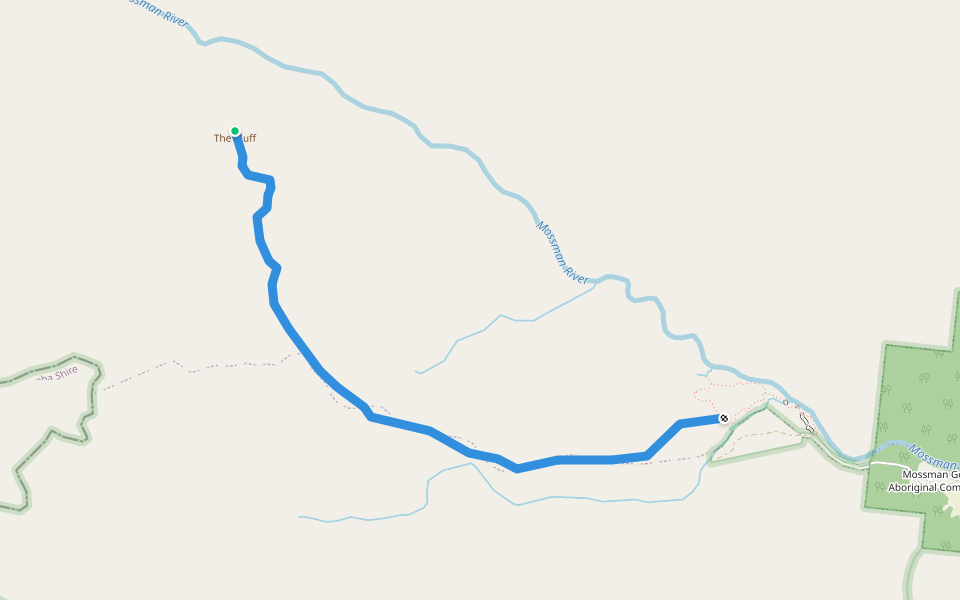 The Bluff Track walking route map in Mossman Gorge