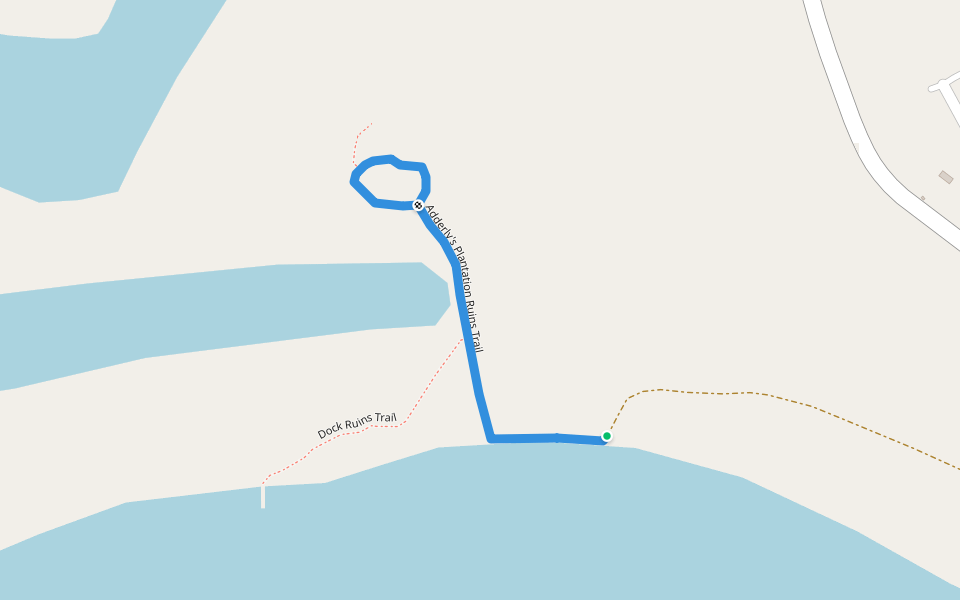 Adderly's Plantation Ruins Trail walking route map in Stella Maris, Long Island