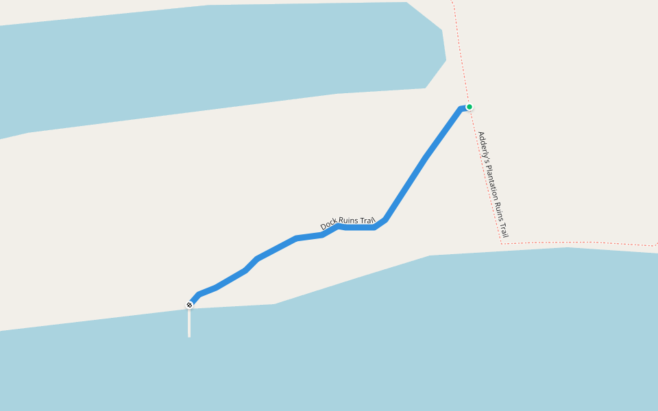 Dock Ruins Trail walking route map in Stella Maris, Long Island