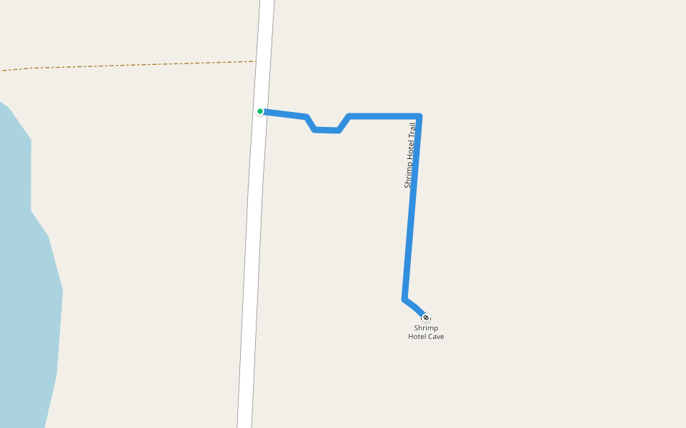 Shrimp Hotel Trail walking route map in Bower's Settlement