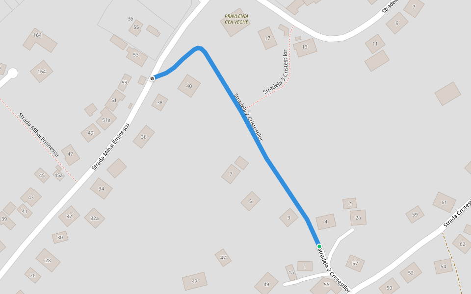 Stradela 2 Cristeștilor walking route map in Nisporeni