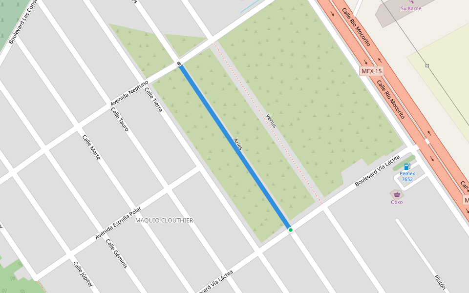 Aries walking route map in Guamúchil