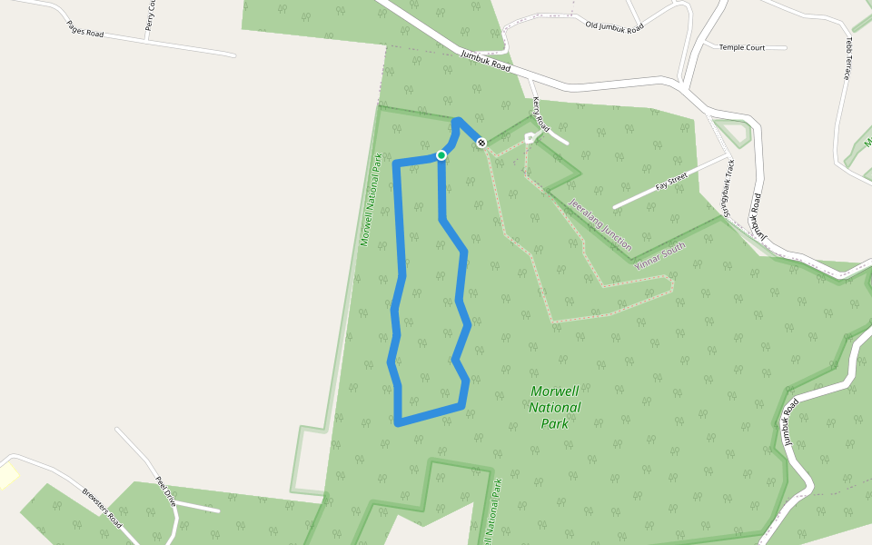 Stringybark Ridge Track walking route map in Jeeralang Junction