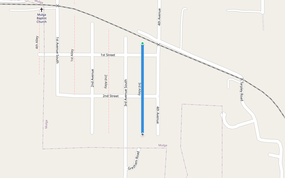 3rd Alley walking route map in Mulga