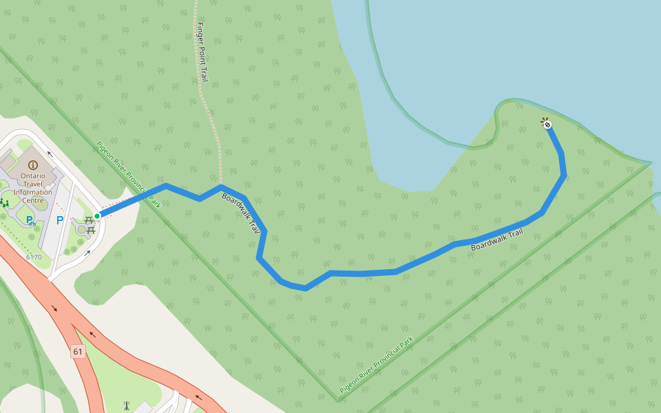 Boardwalk Trail walking route map in South Gillies