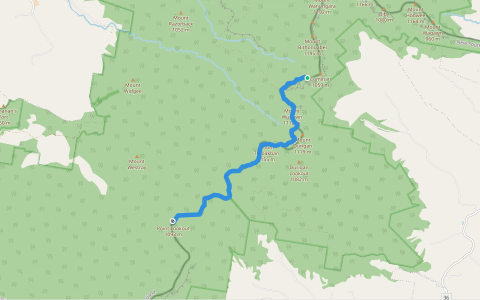 McPherson Range Walking Track walking route map in O'Reilly
