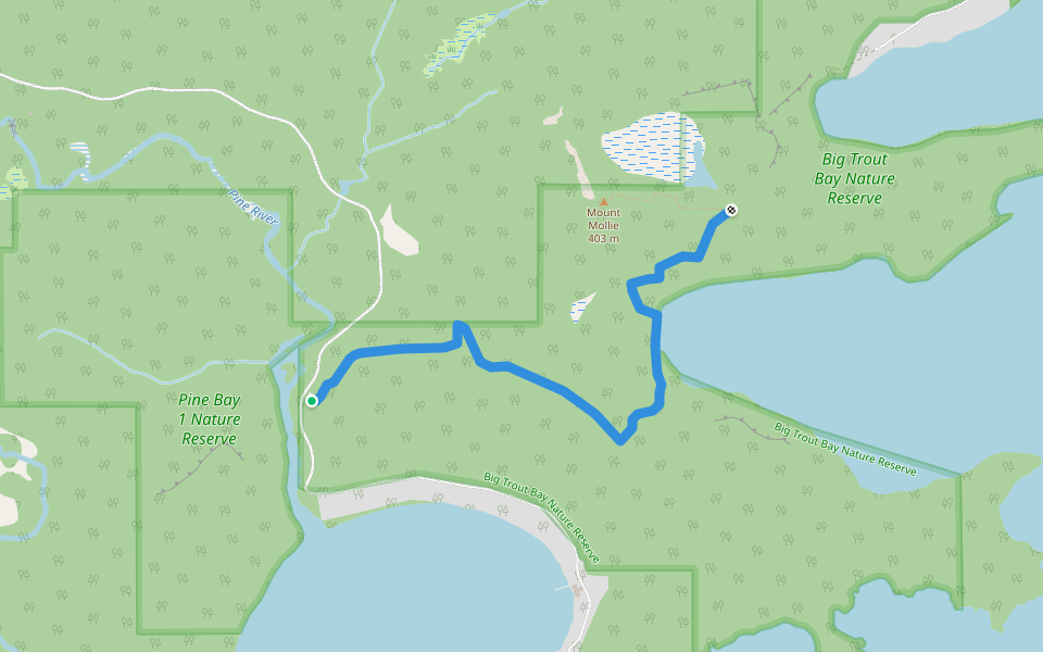 James Duncan Nature Trail walking route map in Neebing