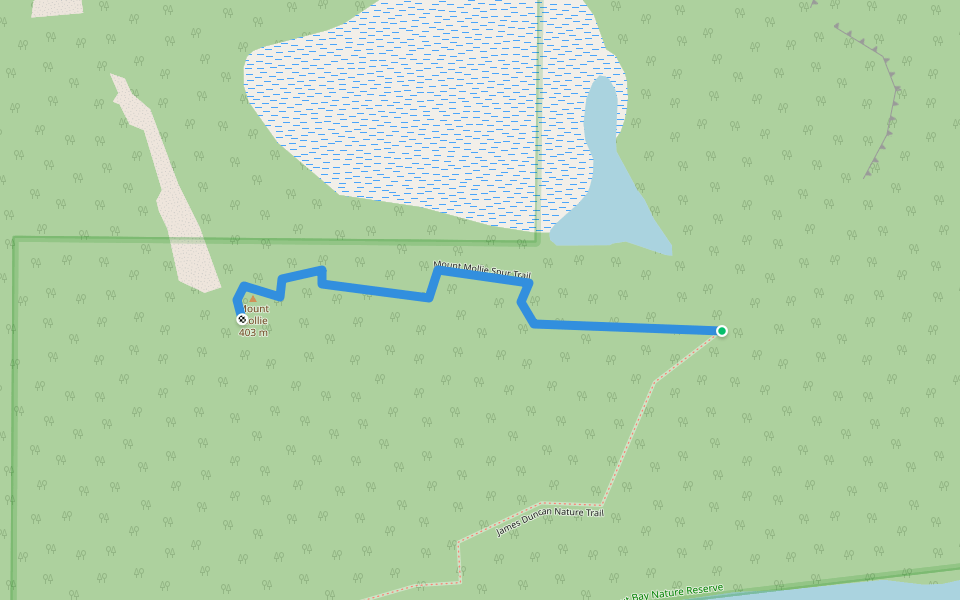 Mount Mollie Spur Trail walking route map in Neebing
