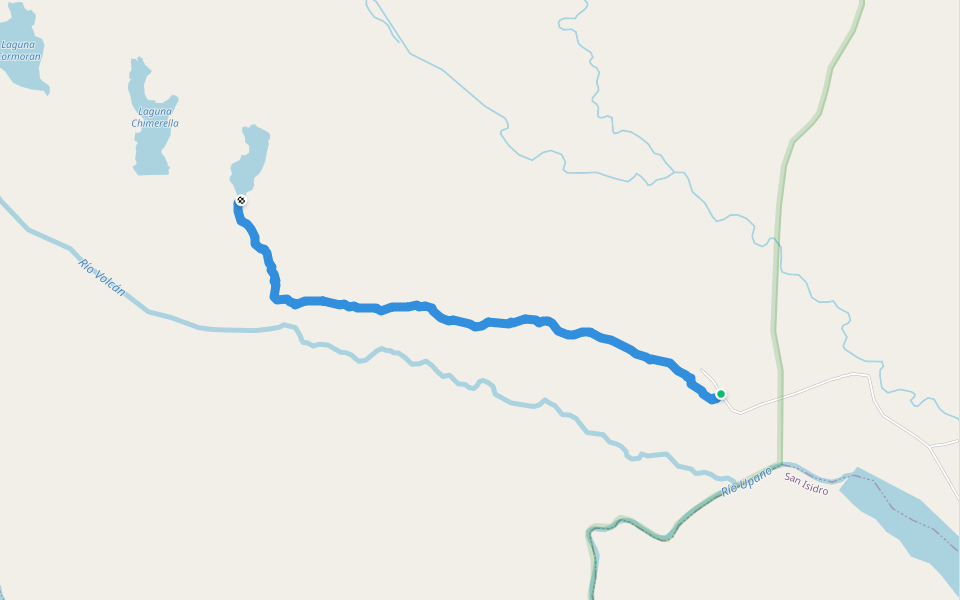 Sendero Sardinayacu walking route map in San Juan Bosco