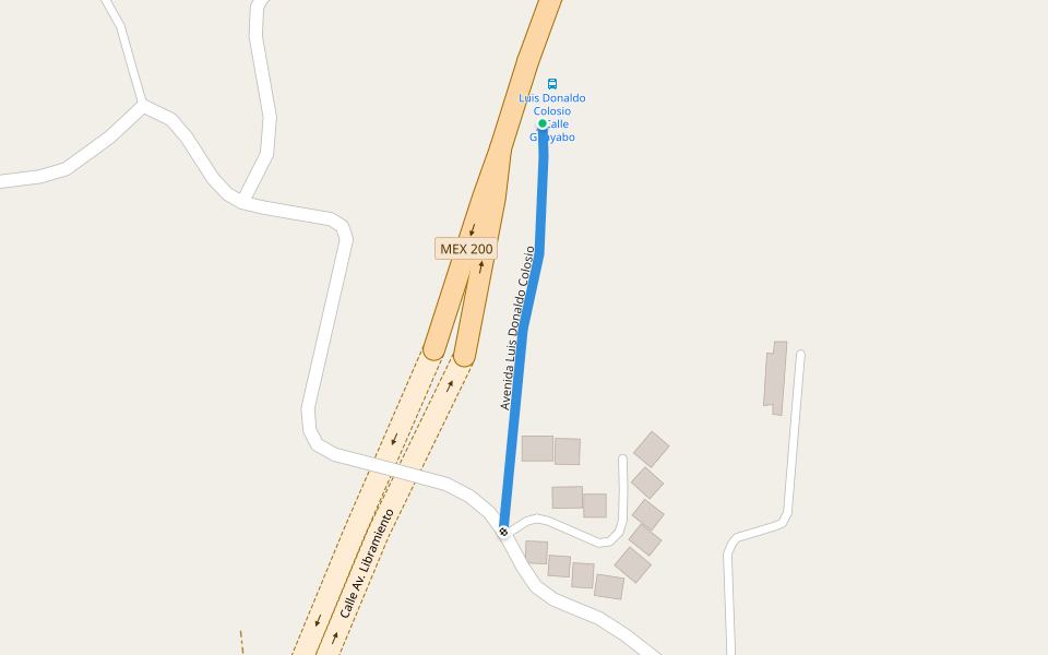 Avenida Luis Donaldo Colosio walking route map in Puerto Vallarta