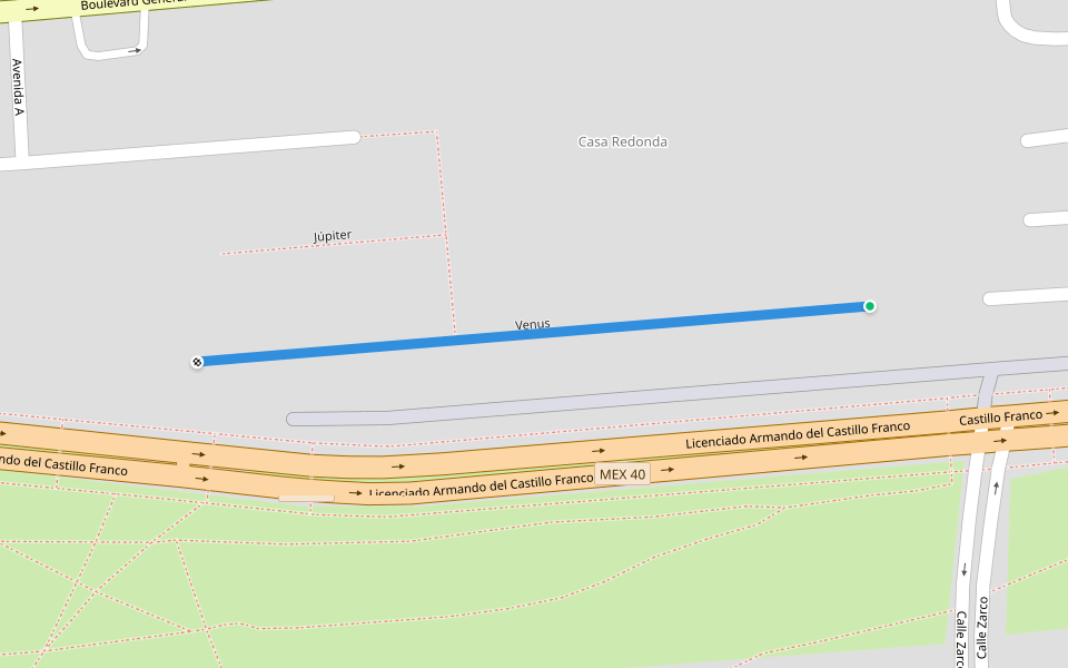 Venus walking route map in Durango