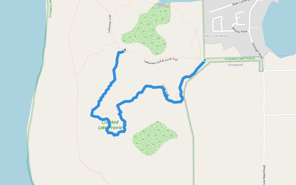 Scrub Trail walking route map in Babson Park