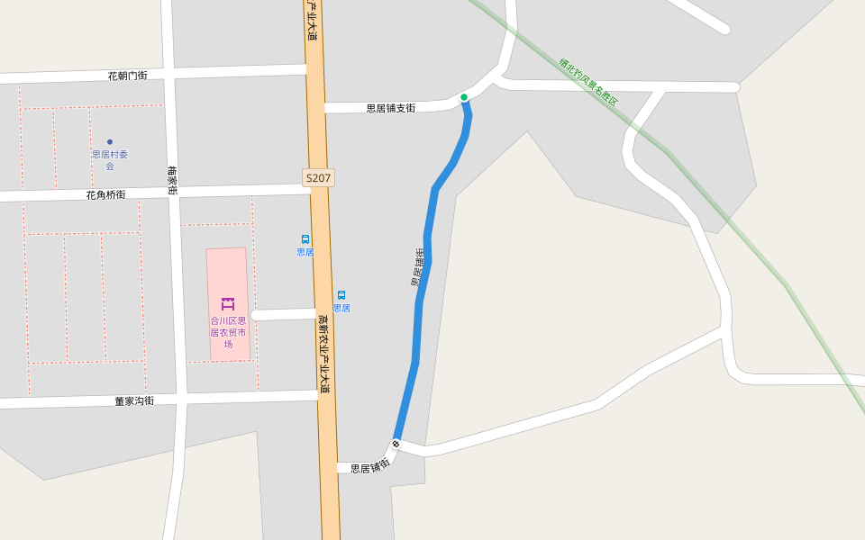 思居铺街 walking route map in Chongqing