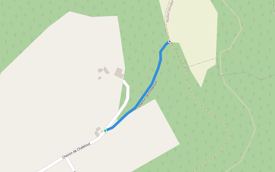 Chemin de Chaletout walking route map in Les Eparres