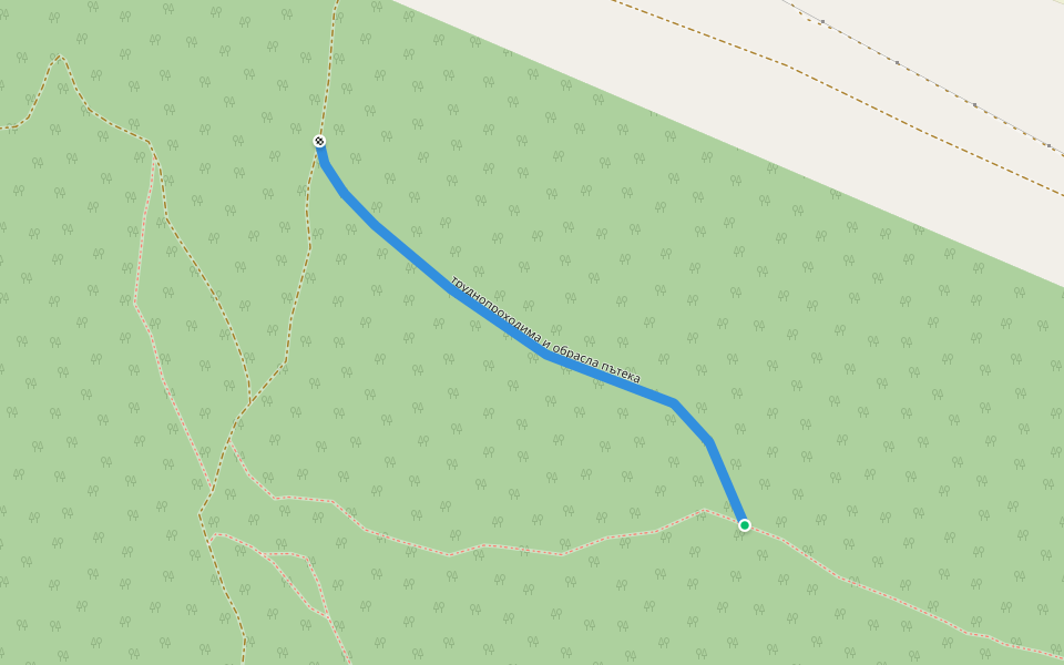 труднопроходима и обрасла пътека walking route map in Varna