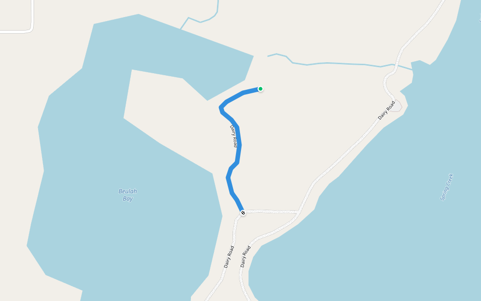 Dairy Road walking route map in Tanner