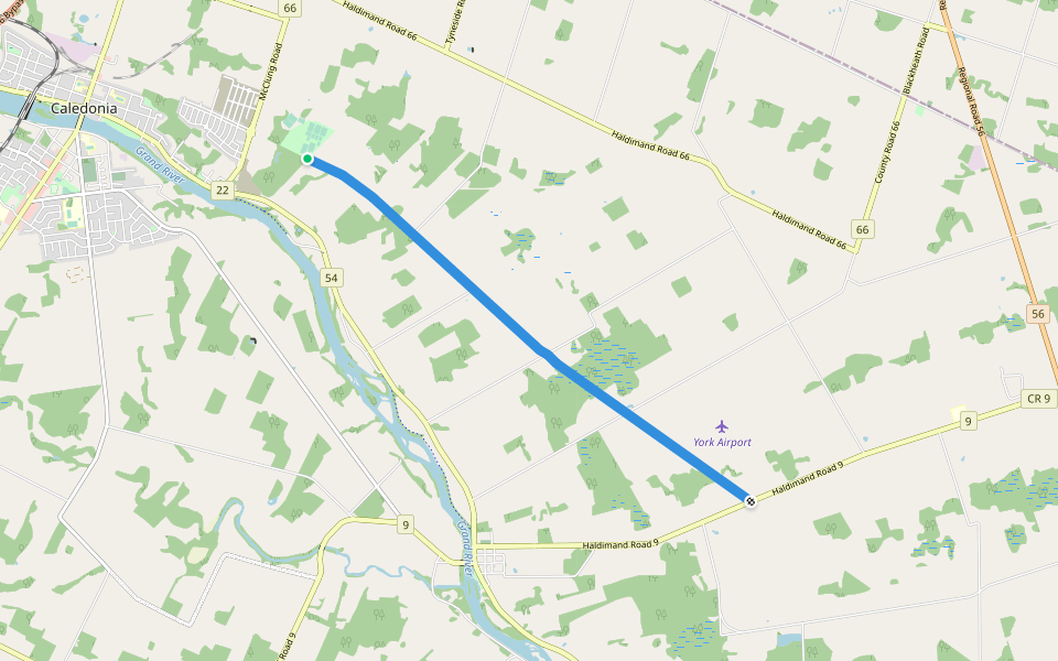 Gypsum Mine Tract Trail walking route map in Caledonia