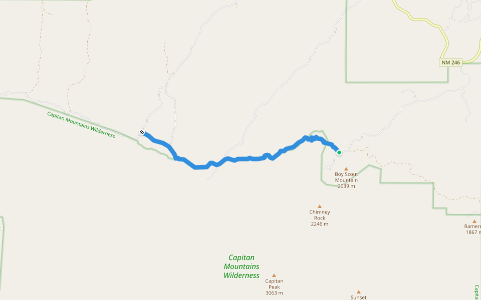North Base Trail (65) walking route map in Capitan