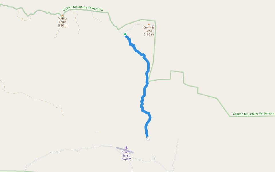 Mitt And Bar Trail (60) walking route map in Capitan