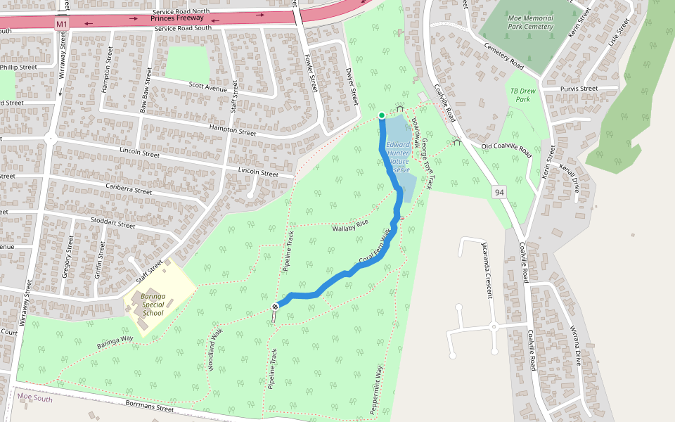 Coral Fern Walk walking route map in Moe