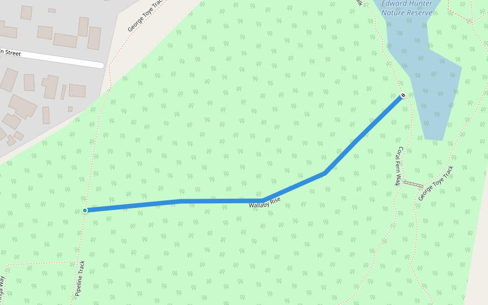Wallaby Rise walking route map in Moe