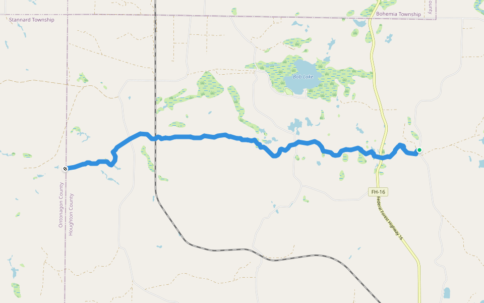 North Country Trail walking route map in Nisula
