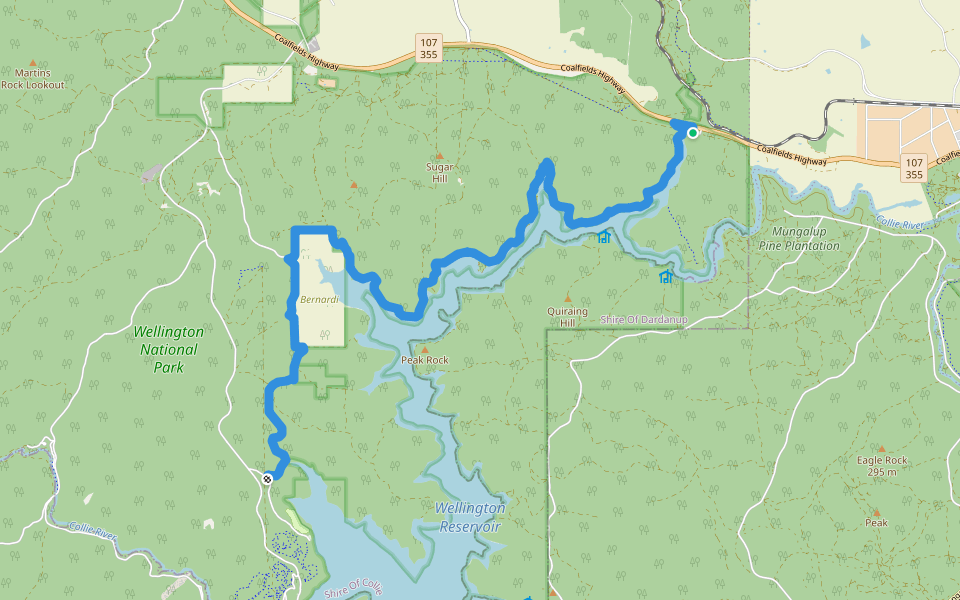 Wiilman Bilya Trail walking route map in Worsley