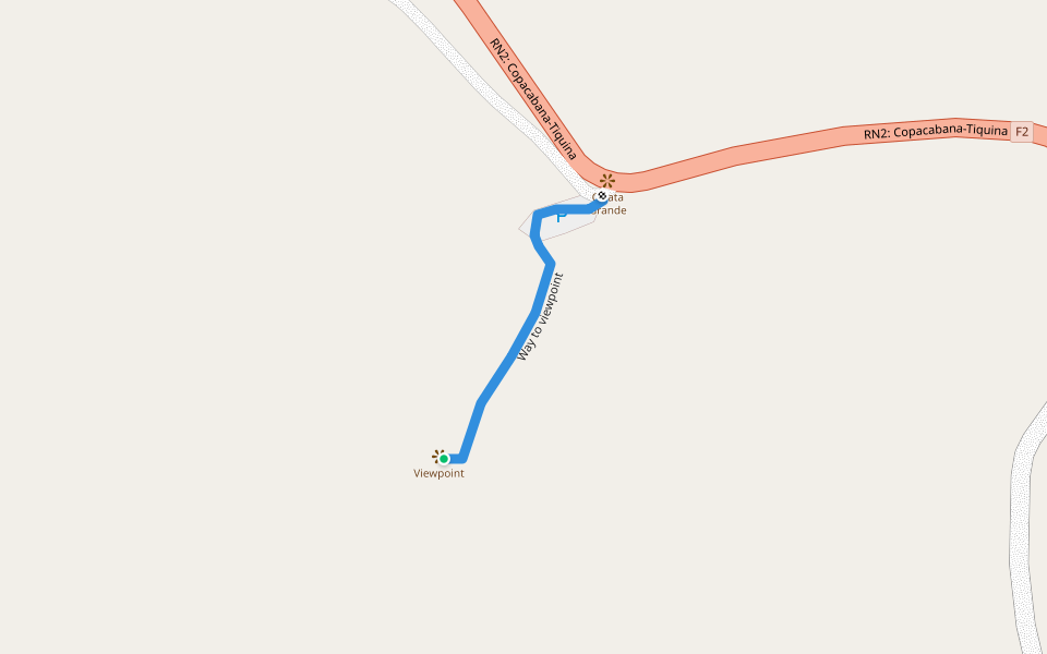 Way to viewpoint walking route map in Calata