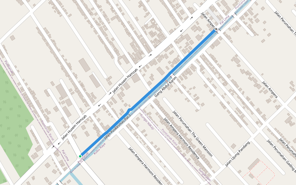 Jalan Puskesmas Pal 3 walking route map in Singkawang