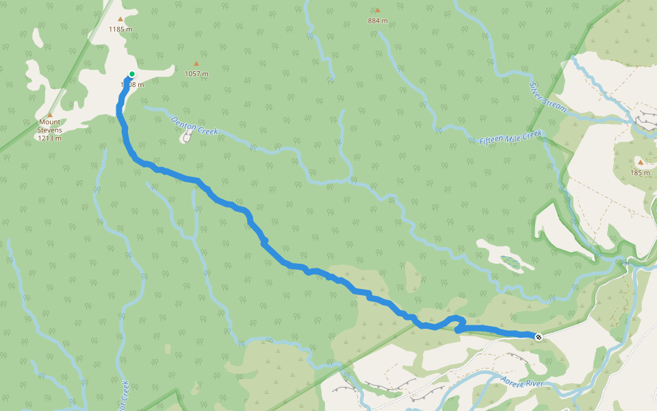 Mt Stevens Track walking route map in Mangarākau