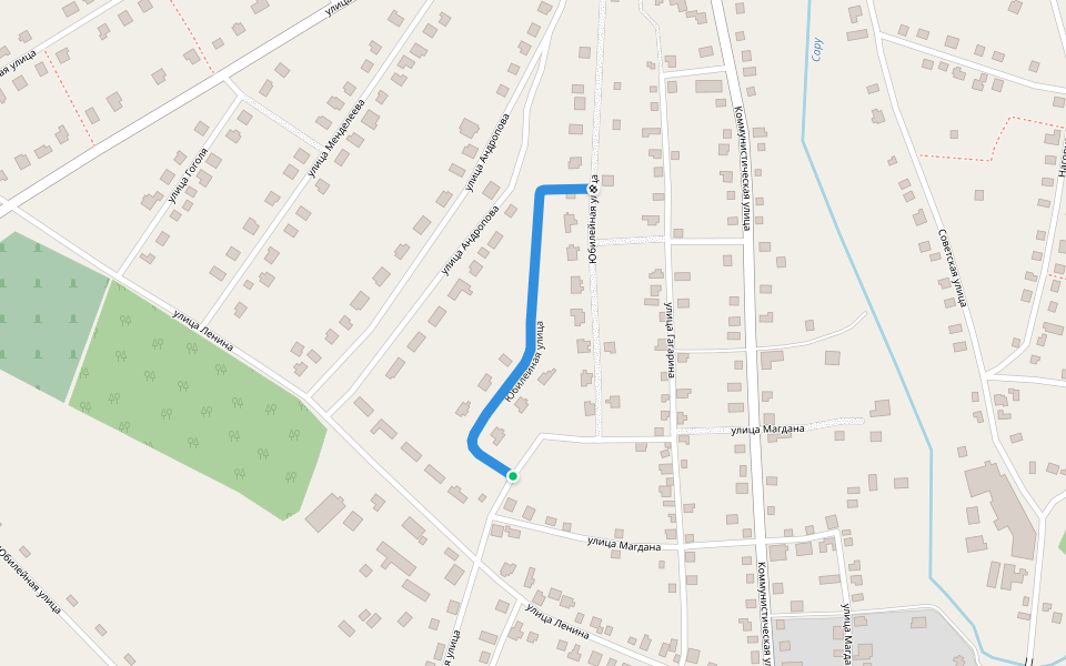Юбилейная улица walking route map in Buraevo