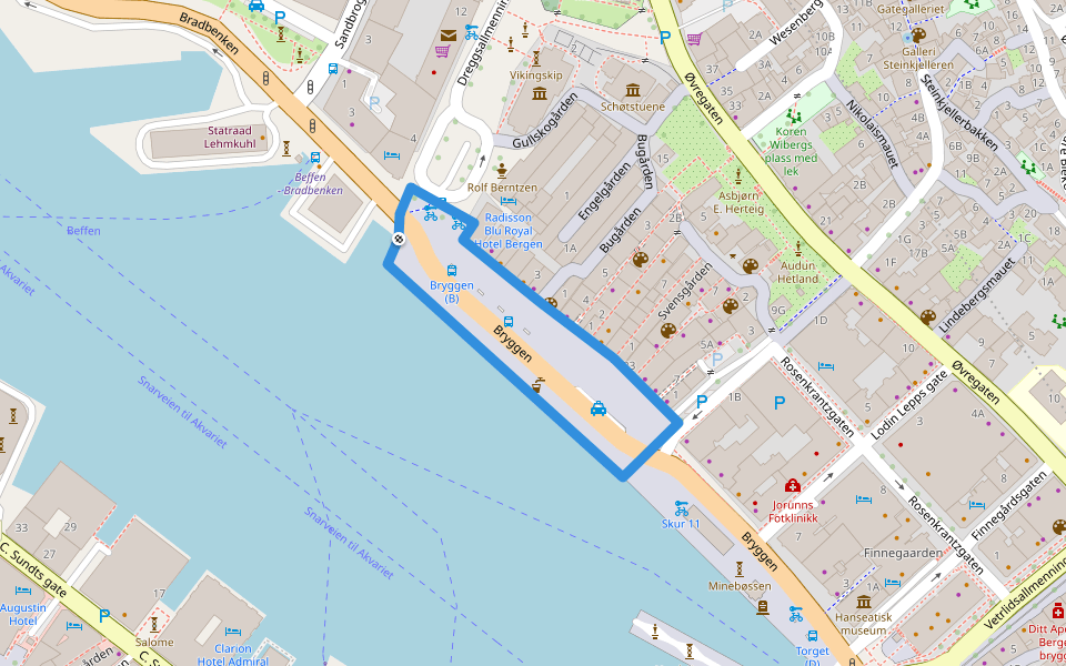 Bryggen walking route map in Hyllestad