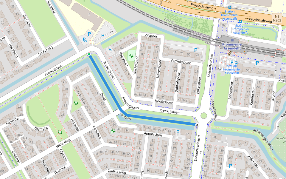 Heidpad walking route map in Assendelft