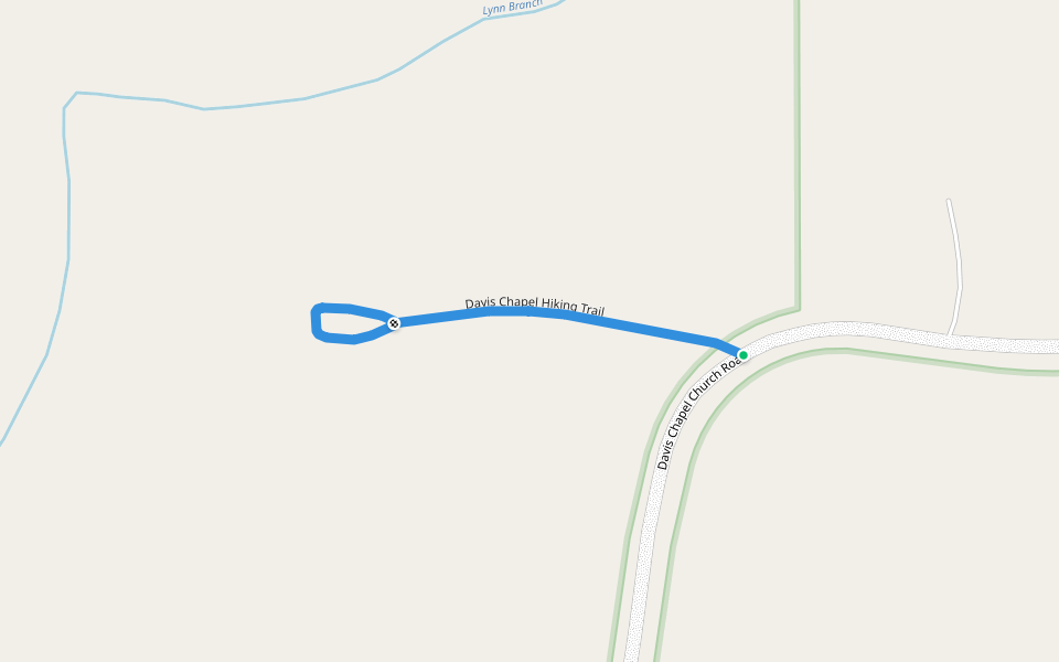 Davis Chapel Hiking Trail walking route map in Madison