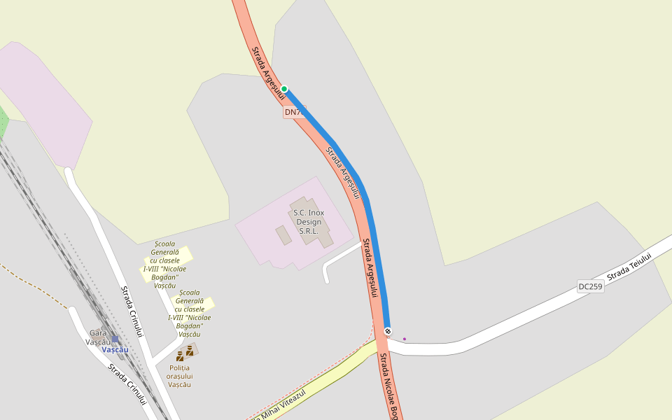 Strada Argeșului walking route map in Vaşcău