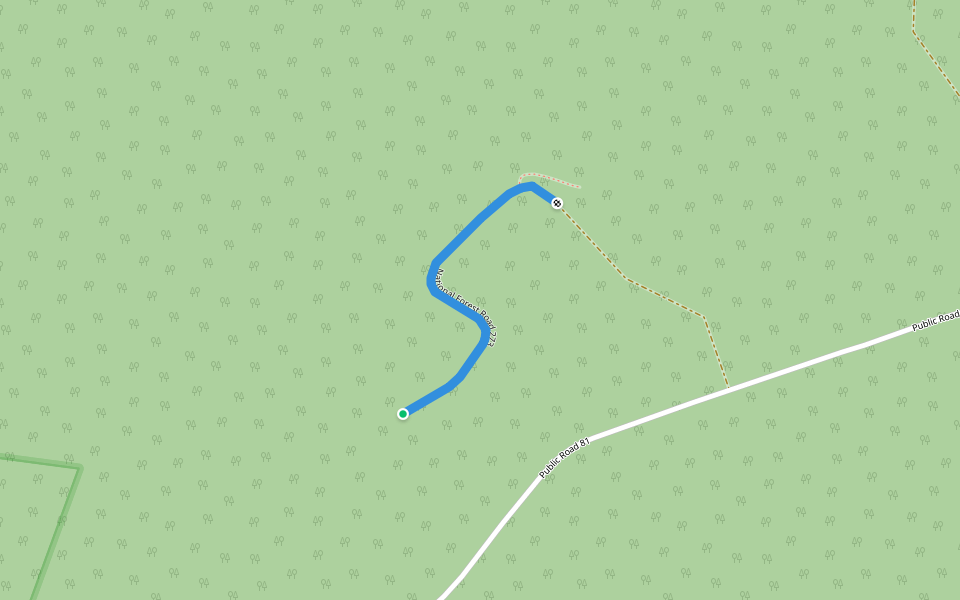 National Forest Road 273 walking route map in Cowen