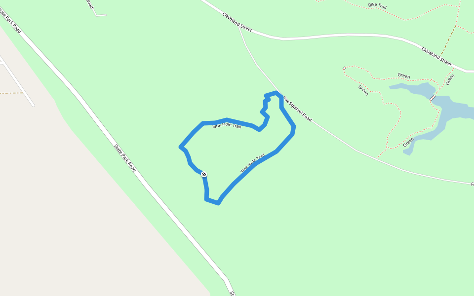 Sink Hole Trail walking route map in Santee