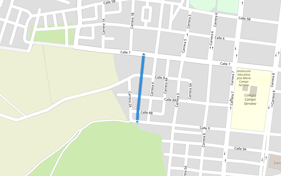 Carrera 3 walking route map in Aguachica