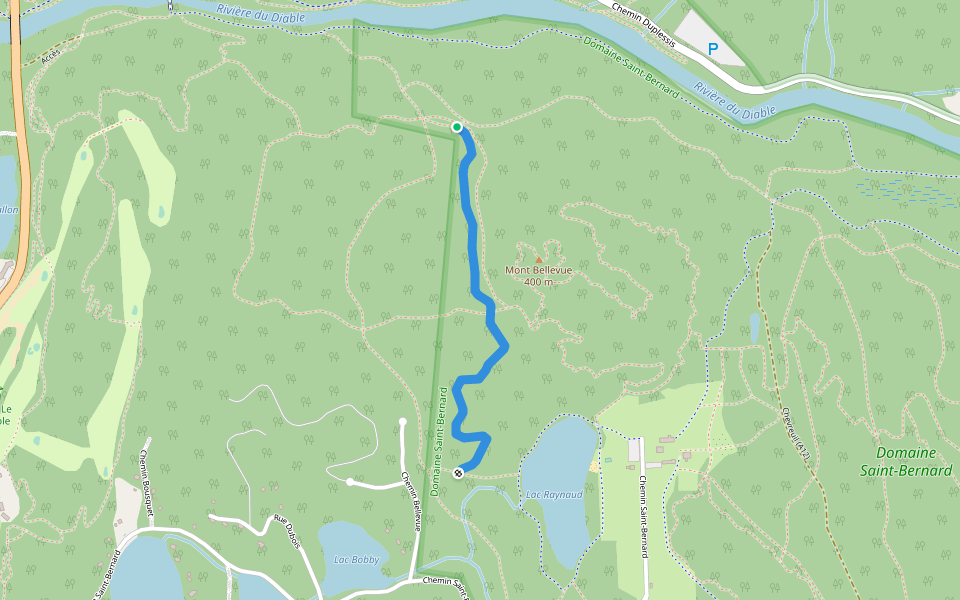 A20 Jackrabbit walking route map in Mont-Tremblant