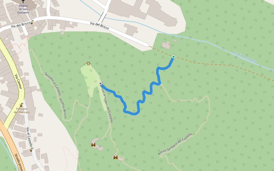 Sentiero del Castello - accesso S. Mauro walking route map in Garessio